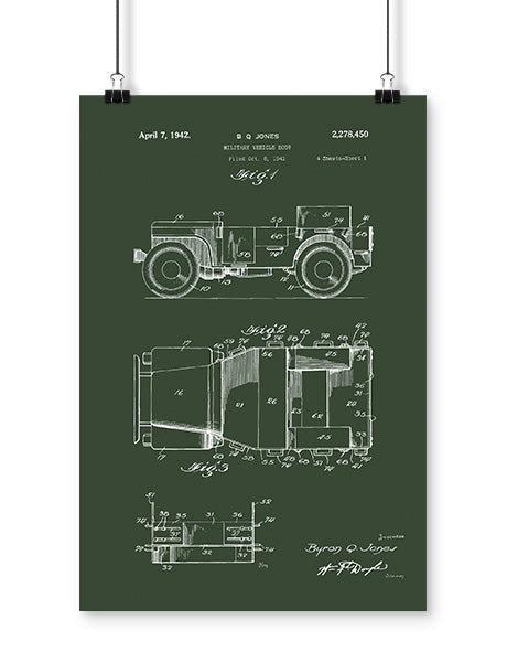 1942 4x4 Military Patent Poster – I Crave Cars