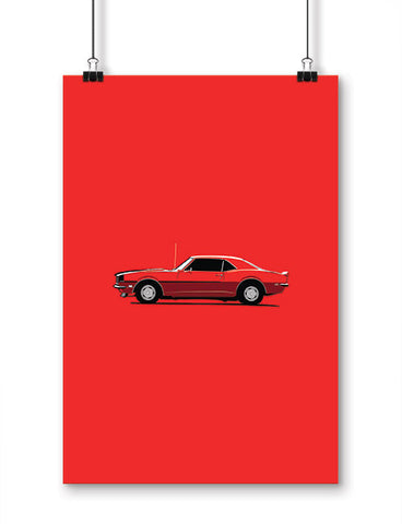 car posters 1968 ss396 muscle car hockey stick stripe