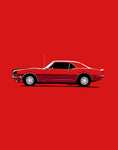 car shirts 1968 ss 396 muscle car shirts hockey stick stripe red flat