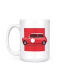 fun sized british race car mug front man cave decor red web