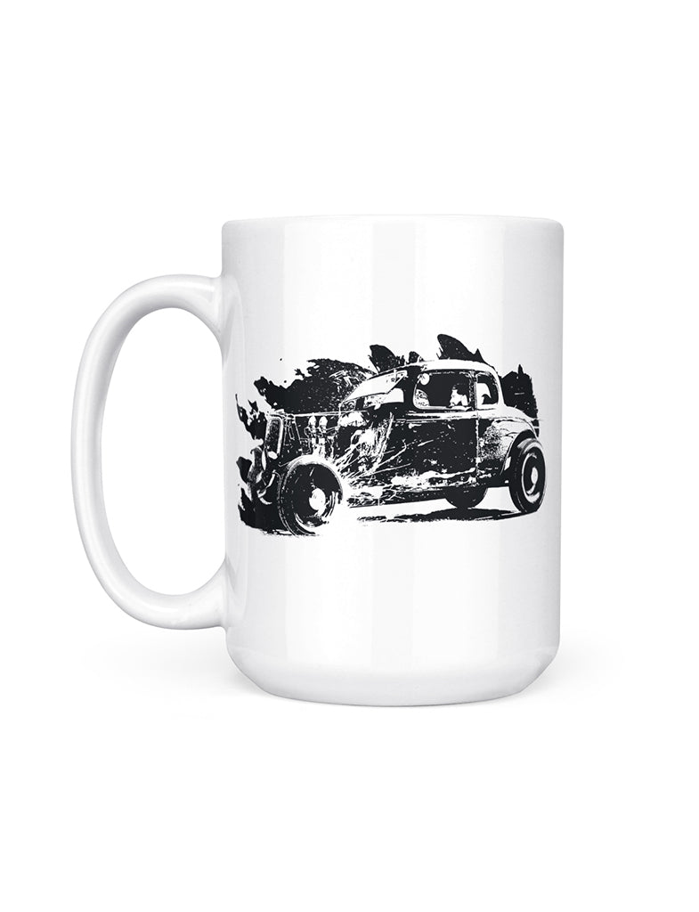 Thiswear Muscle Car I Don't Snore I Dream I'm A Hot Rod 11 Ounce 2 Pack Coffee Mugs Black, Size: 11 oz, White