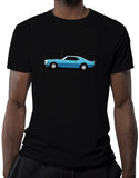 muscle car shirts mens blue 1968 ss396 bumble bee stripe black