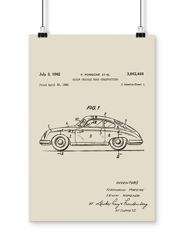patent drawings 356 car poster