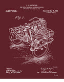1918 vintage motorcycle t shirt sidecar patent cardinal flat