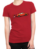 8 bit 911 sports car shirts hoodies womens red