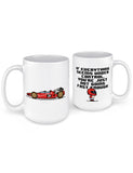 8 bit indy race car funny coffee mug front back