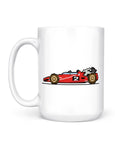 8 bit indy race car funny coffee mug front