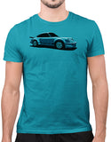 911 whale tail t shirt sports car shirt blue