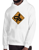 car shirts hoodie winding road sign white