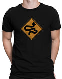 car shirts mens winding road sign black