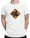 car shirts mens winding road sign white
