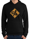 car shirts premium hoodie winding road sign black