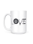love tools mechanic coffee mug man cave mug front