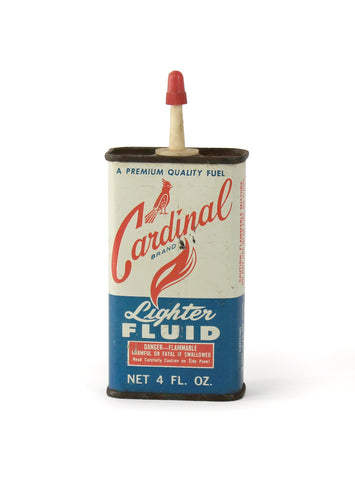 vintage oil cans cardinal lighter fluid front