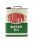 Vintage oil cans triumph motor oil two gallons back