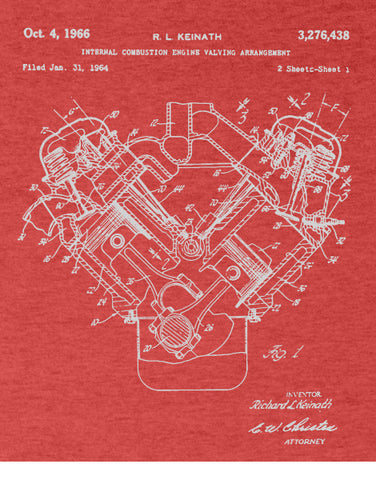 big block engine patent shirt car shirts
