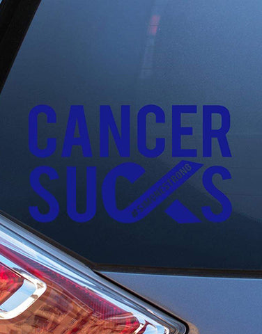 cancer sucks car decal blue slap stickers