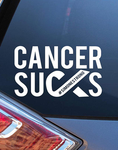 cancer sucks car decal white slap stickers