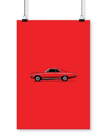Car Posters - 1966 SS396 Muscle Car