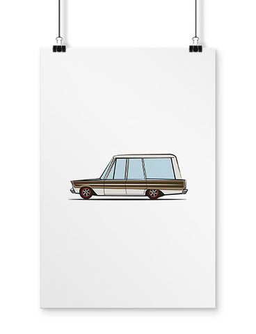 car posters fairlane woody wagon cartoon car art