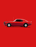 car shirts 1968 ss 396 muscle car shirts hockey stick stripe red flat