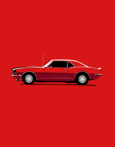 car shirts 1968 ss 396 muscle car shirts hockey stick stripe red flat