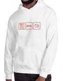 car shirts eat sleep helmet white hoodie