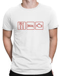 car shirts mens eat sleep engine white