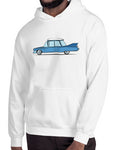 cartoon 1959 caddy car shirts hoodies blue on white