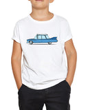 cartoon 1959 caddy car shirts hoodies kids blue on white