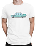 cartoon 1959 caddy car shirts hoodies mens teal on white
