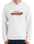 cartoon 1959 caddy car shirts hoodies premium hoodie red on white
