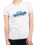 cartoon 1959 caddy car shirts hoodies womens blue on white