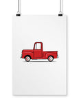 cartoon grandpas pickup truck poster car art