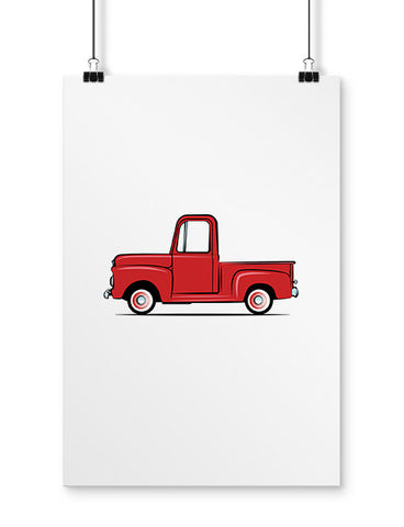 cartoon grandpas pickup truck poster car art
