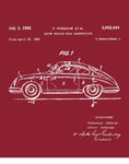 classic car shirts 1962 356 patent drawing t shirt flat