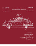 classic car shirts 1962 356 patent drawing t shirt flat
