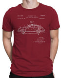 classic car shirts 1962 356 patent drawing t shirt mens cardinal