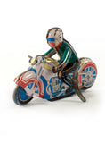 collectible toys 1950s wind up motorcycle racer japanese tin litho toy side