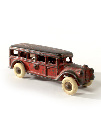 Collectible Toys Antique A C Williams Cast Iron Bus Toy Red