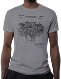 cross ram engine car shirts muscle car shirts heather gray