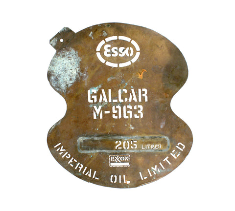 Vintage Signs - Exxon Esso Brass Barrel Stencil Galcar M-963