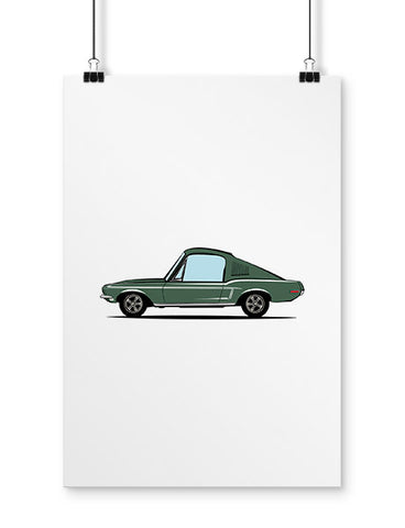 fan art 1968 mcqueen movie car poster
