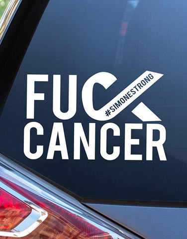 fuck cancer car decal white slap stickers