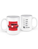 fun sized british race car mug man cave decor red web