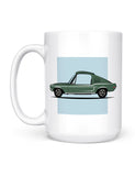 funny coffee mugs 1968 mcqueen movie car front