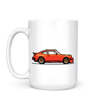 funny coffee mugs 8 bit 911 sports car front