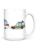 funny coffee mugs 80s 90s classic movie cars back