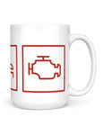 funny coffee mugs eat sleep engine back