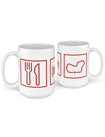 funny coffee mugs eat sleep race track front back